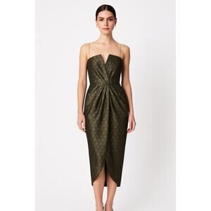 1980’s Carolyne Roehm strapless Metallic Brocade Strapless Gown formal dress XXS